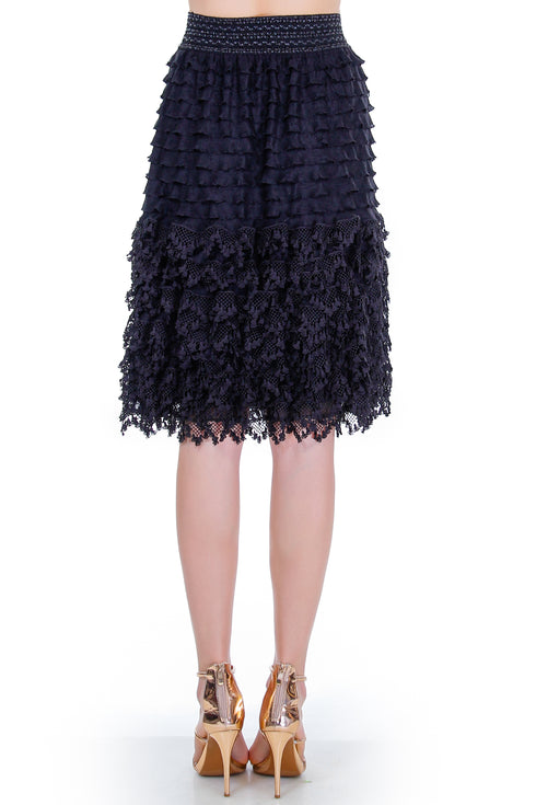 Fusta jerse si dantela  Liza Panait Liza Panait Online Boutique